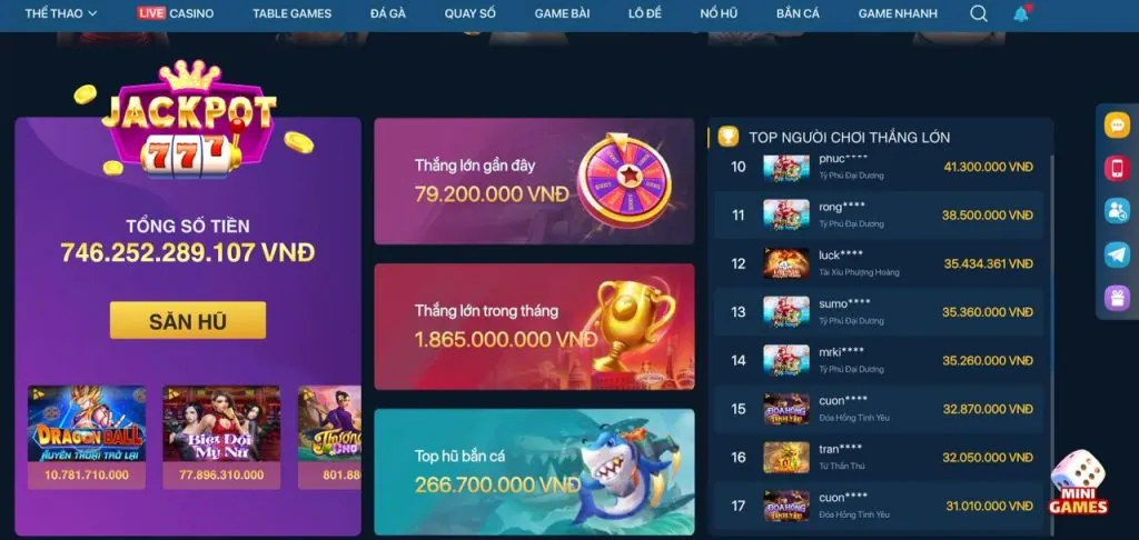 Giao diện đa dạng các trò chơi Nổ Hũ trên twin68 iOS
